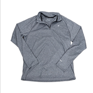 Old Navy Active Gray Tech Heathered 1/4 Zip Large